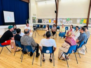 Participants taking part in the REAL Life in the UK Speak Up and Express Yourself workshop in Exeter.